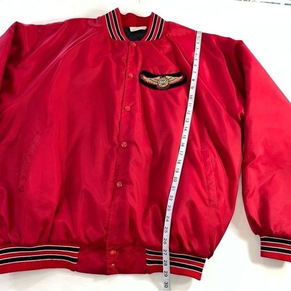 Vtg Harley Davidson Owners Group Red Bomber Nylon Jacket Made In USA Sz XXL - Picture 6 of 11